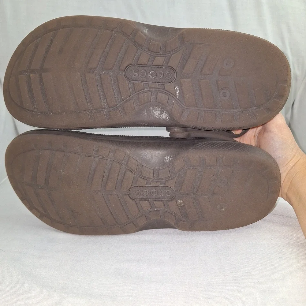 Crocs Brown 11 Classic Faux Fur Lined Clogs Men 203591 Chocolate Plush Interior